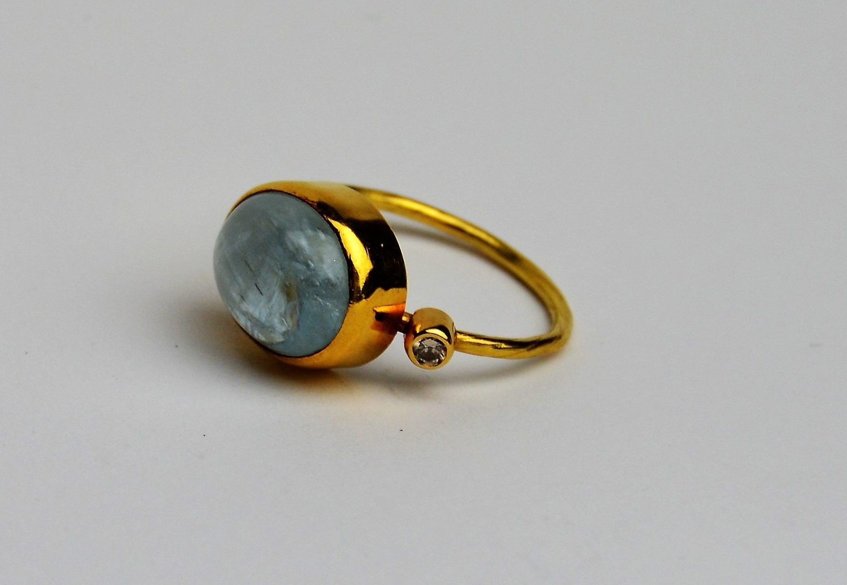 overeenkomst betalen officieel Aquamarijn ring diamant - leonore sieraden