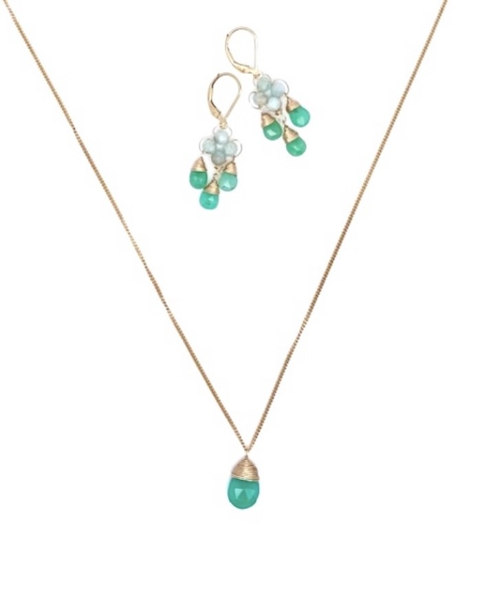 Indy, oorsieraad chrysopraas - Afbeelding 3